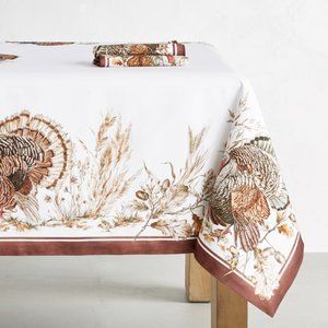 Williams Sonoma - Autumn Plymouth Turkey Tablecloth  70' x 126"